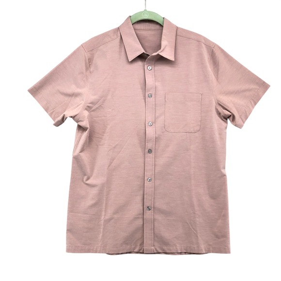 Vuori Other - Vuori Short Sleeve Button Down Mens Medium Mauve Stretch Performance V184